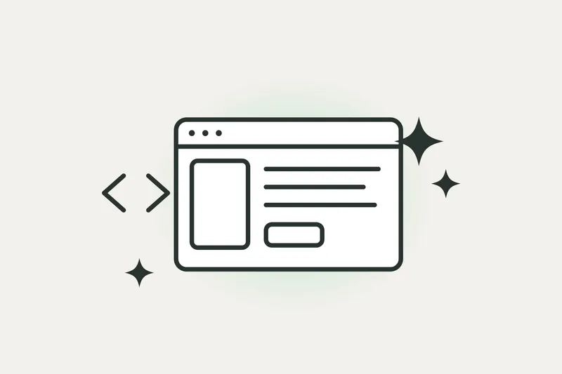 Abstrakte Darstellung einer mit KI entwickelten Website